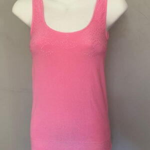 Casino Embroidered Tank Top with Thin Straps